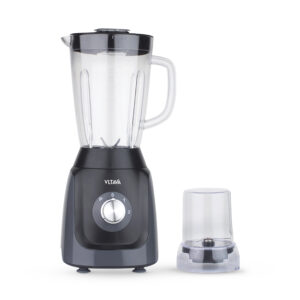 600W blender with PP housing, 1.5L unbreakable PC jar, stainless steel blade, 2-speed plus pulse function, safety lock, and motor overheat protection