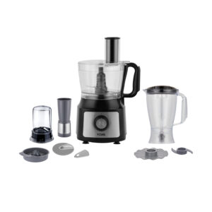 Multi-function food processor with sharp stainless steel blade, low-noise operation, high-performance chopping, slicing, shredding, stainless steel panel, motor with overheat protection, 800W, AC 220-240V 50/60Hz