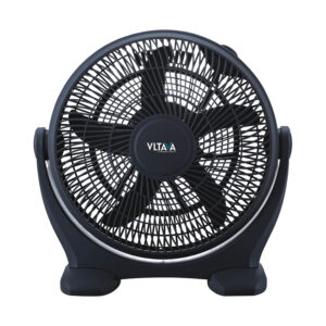 Electric fan with safety grille, three-speed air supply, powerful silent motor, 180° adjustable head, stable round base, 5 PP blades, and strong airflow, 80W