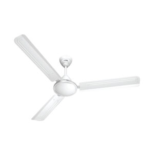 Low-noise fan with 3 aluminium blades, 310 RPM speed, robust 100% copper motor, optimum air delivery, long-lasting paint finish, AC 220-240V 50-60Hz, 80W