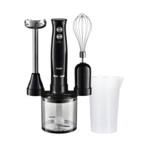 500W Electric Hand Blender with 2 Speeds, 700ml Beaker, 500ml Mini-Chopper, Detachable Stainless Steel Foot, Whisk, and Stainless Steel Blade