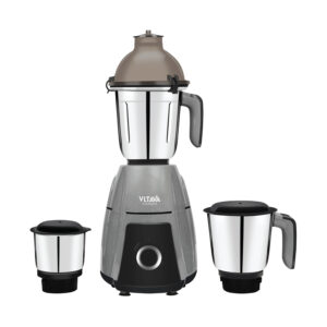 Blender Grinder Chopper 3-in-1 with 1.5L liquidizer jar, 1L dry grinding jar, 0.5L chutney jar, stainless steel blades, 3-speed rotary switch and pulse function