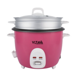 1.8L electric cooker with detachable power cord, one-touch operation, aluminum steamer, and ceramic thermal link, 650W