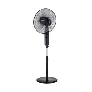16-Inch Stand Fan with Remote Control, High-Performance Motor, Low Motor Temperature, High Wind Speed, Piano Button Switches with 3 Speeds, Five-Blade Design.