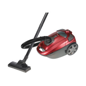 1800W vacuum cleaner with 3.0L capacity, 5-stage filtration, flexible hose with handle, airflow control, pedal on/off switch, plastic floor brush, and 5m power cord