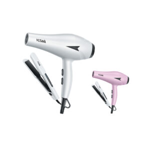 3-in-1 hair styling kit with 1200W hair dryer, two-speed and three-temperature settings, 35W titanium plate hair straightener, 220-240V power