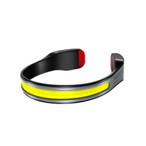 Waterproof Type-C Rechargeable Headlamp with Wide-Angle Floodlight, Red Warning Tail Light, 3 Light Modes & 15-Hour Runtime